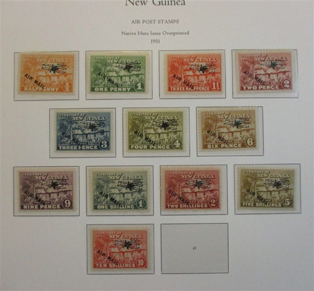 New Guinea 1925-1937 Collection on Palo Hingeless Pages (Est $300-400)