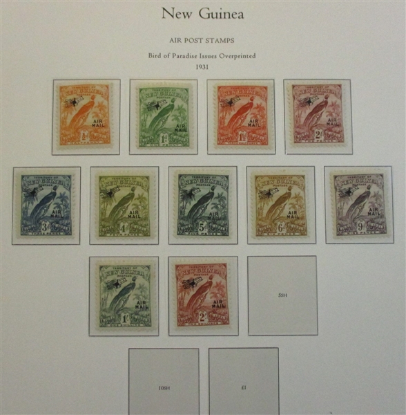 New Guinea 1925-1937 Collection on Palo Hingeless Pages (Est $300-400)