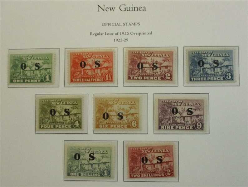 New Guinea 1925-1937 Collection on Palo Hingeless Pages (Est $300-400)
