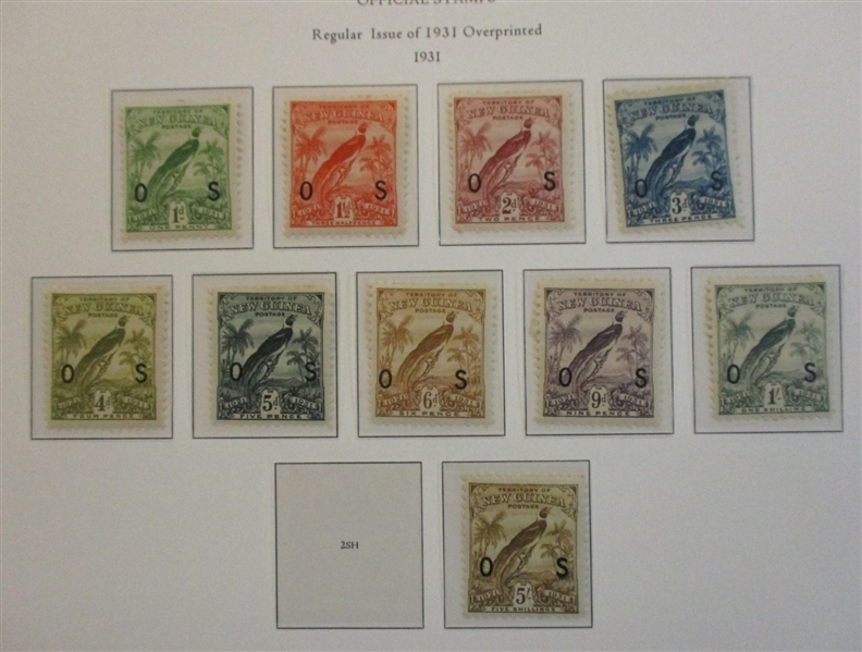 New Guinea 1925-1937 Collection on Palo Hingeless Pages (Est $300-400)