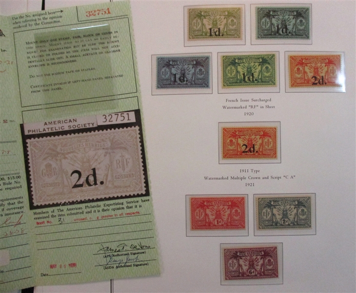 New Hebrides (British) Collection on Palo Hingeless Pages (SCV $875)