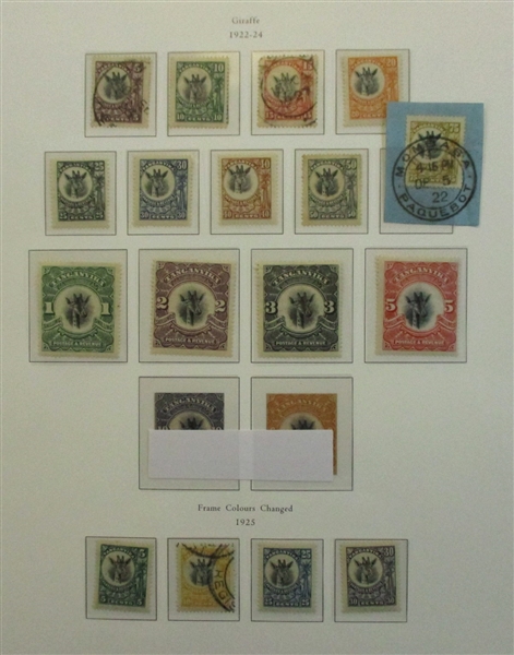 Tanganyika Collection on Palo Hingeless Pages (SCV $921)