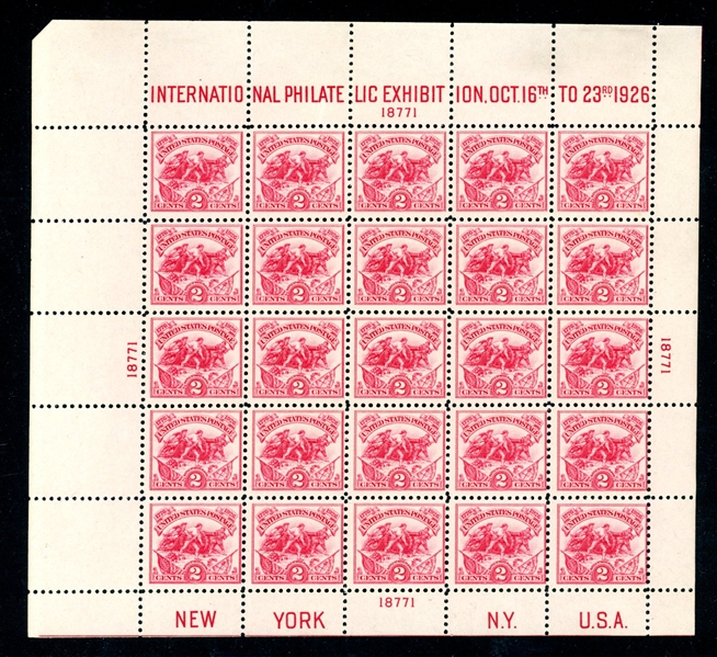 USA Scott 630 MNH Fine White Plains Souvenir Sheet (SCV $500) 
