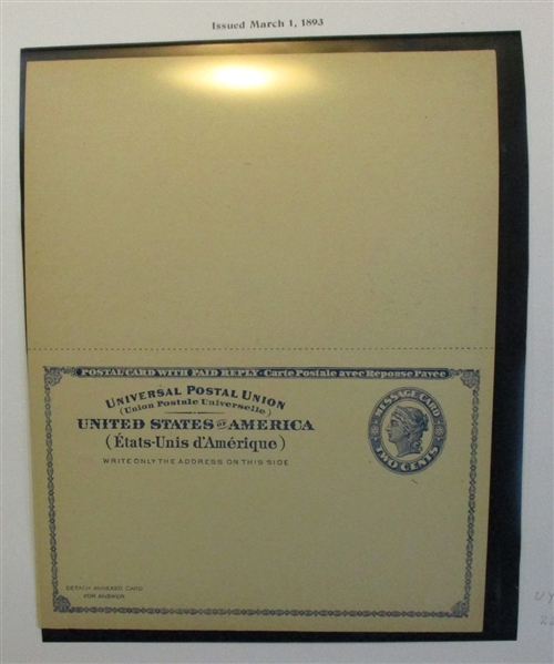 Meticulous Unfolded Paid Reply Postal Card Collection (Est $ 200-300)