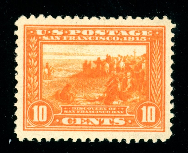 USA Scott 400A MLH VF, 1913 10¢ Orange Pan-Pacific (SCV $175) 