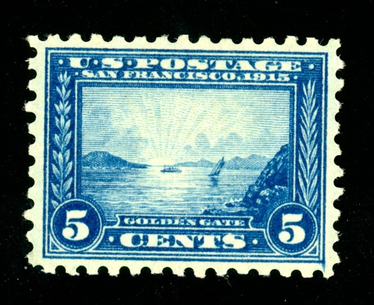 USA Scott 403 MH F-VF, 1915 5¢ Pan-Pacific Perf 10 (SCV $160)