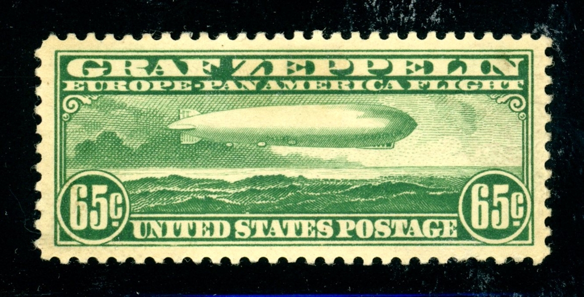 USA Scott C13 MH VF, 1930 65¢ Zeppelin (SCV $180)