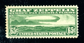 USA Scott C13 MVLH F-VF, 1930 65¢ Zeppelin (SCV $180)