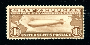 USA Scott C14 MNH F-VF, 1930 $1.30 Zeppelin (SCV $575)