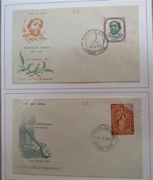 India Stamp and Cover Collection in 7 Binders (Est $450-550)