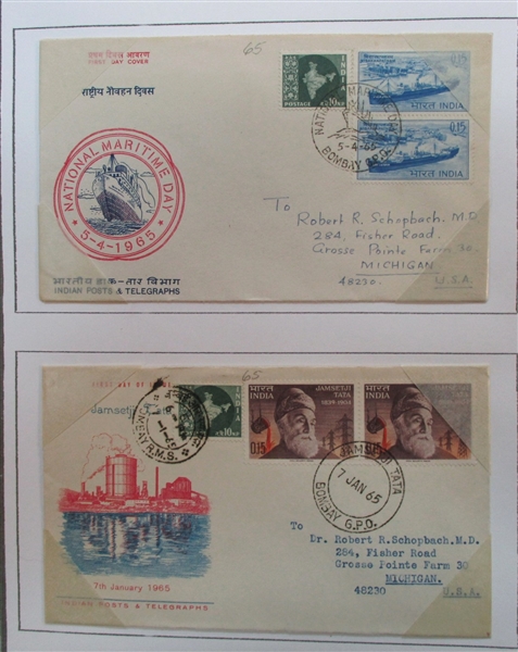 India Stamp and Cover Collection in 7 Binders (Est $450-550)