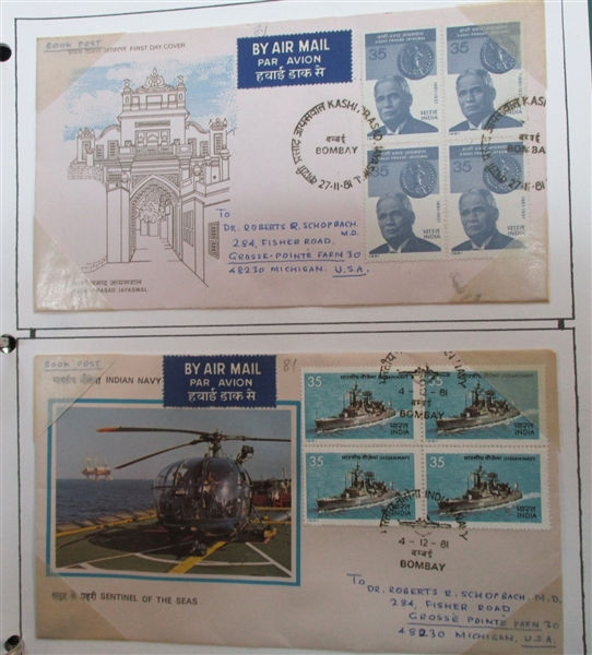 India Stamp and Cover Collection in 7 Binders (Est $450-550)