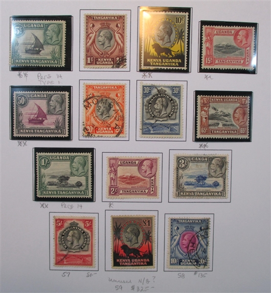 Kenya Uganda Tanganyika Collection in Binder (Est $200-300)