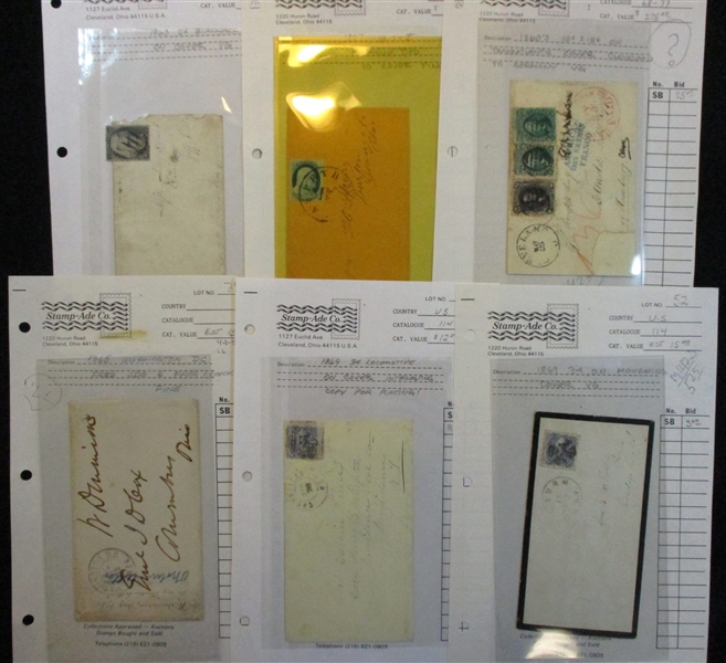 USA Cover Lot - Stampless to Early 1900's (Est $500-600)