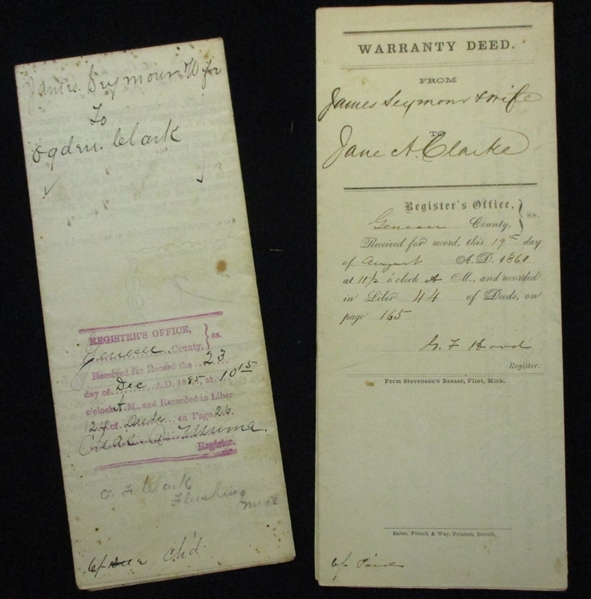 Group of 11 Deeds, 1836-1861 (Est $75-100)