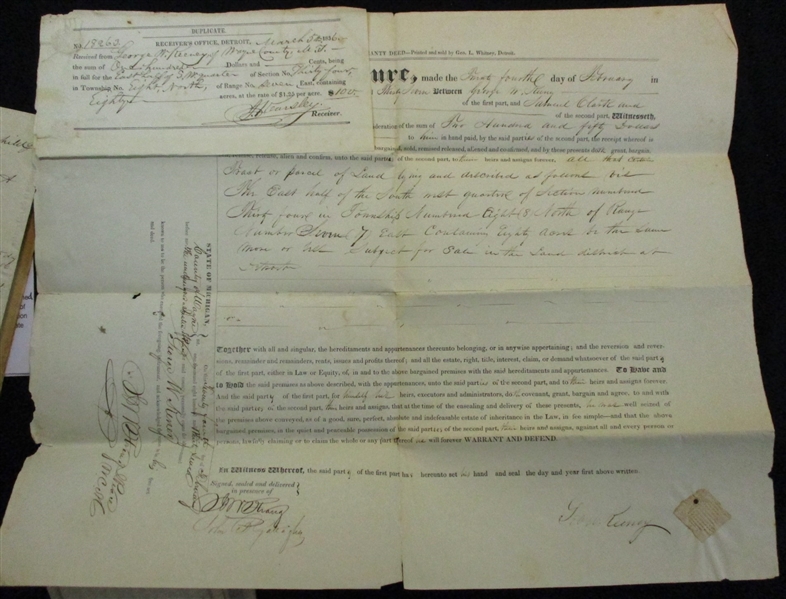 Group of 11 Deeds, 1836-1861 (Est $75-100)
