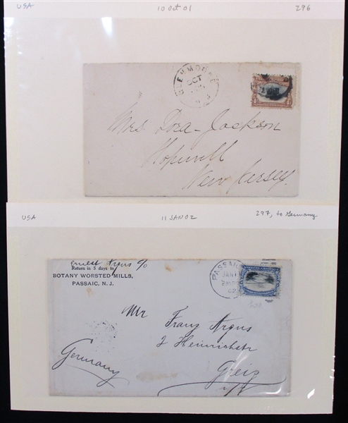 USA 1901 Covers with Pan-Am Frankings, 11 Different (Est $100-150)