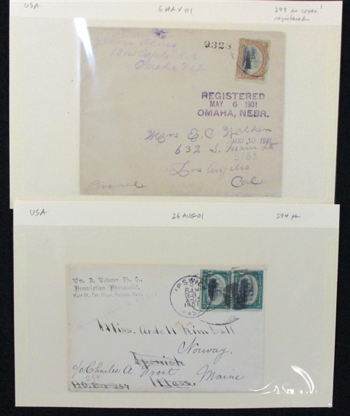 USA 1901 Covers with Pan-Am Frankings, 11 Different (Est $100-150)