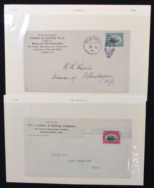 USA 1901 Covers with Pan-Am Frankings, 11 Different (Est $100-150)