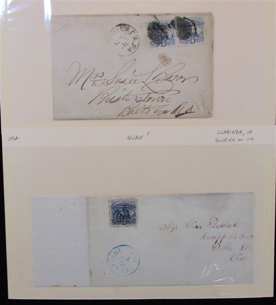 USA Scott 114 Used on Cover, 10 Different (Est $50-100)