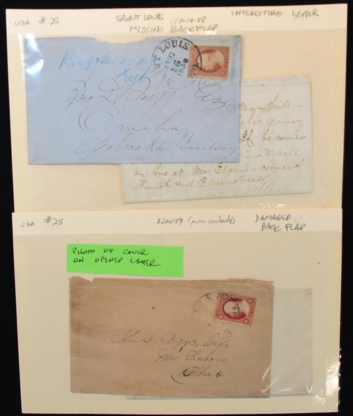 USA 1851-1857 3¢ Issues on Cover, 9 Different (Est $120-150)
