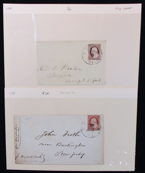 USA 1851-1857 3¢ Issues on Cover, 9 Different (Est $120-150)