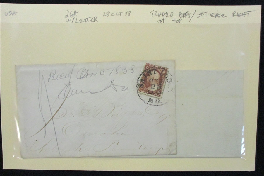 USA 1851-1857 3¢ Issues on Cover, 9 Different (Est $120-150)