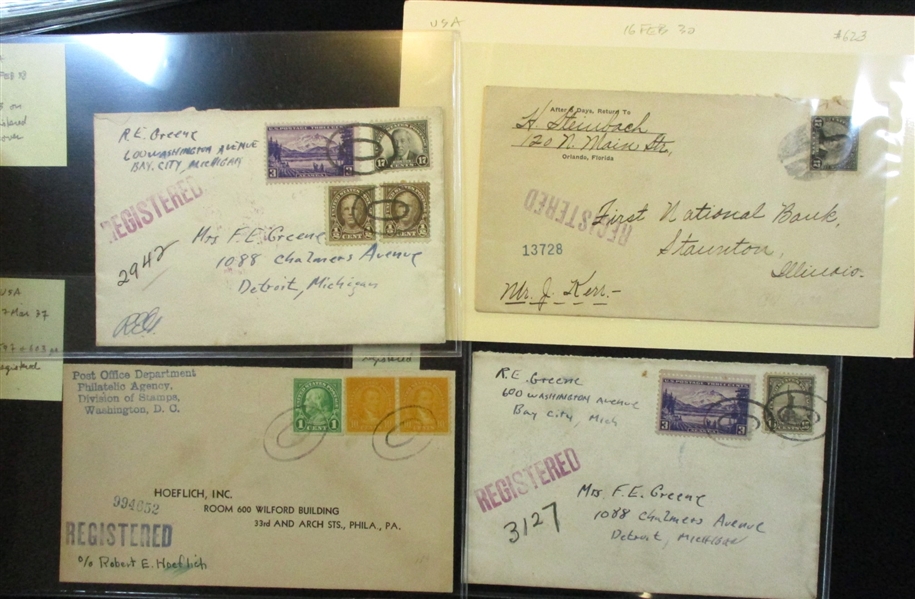 USA Registered Covers and Bank Tags (Est $175-250)
