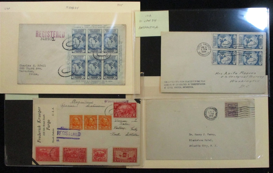 USA Covers/Cards, 1909-1939 (Est $200-300)