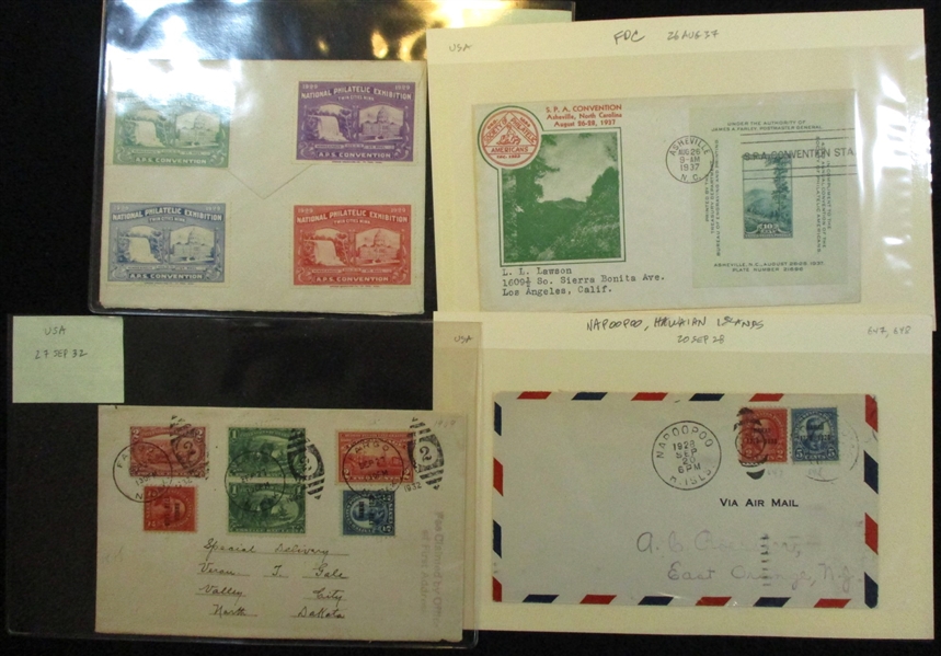 USA Covers/Cards, 1909-1939 (Est $200-300)