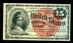 USA Fractional Currency FR1271, 15¢ Liberty (Est $150-180)
