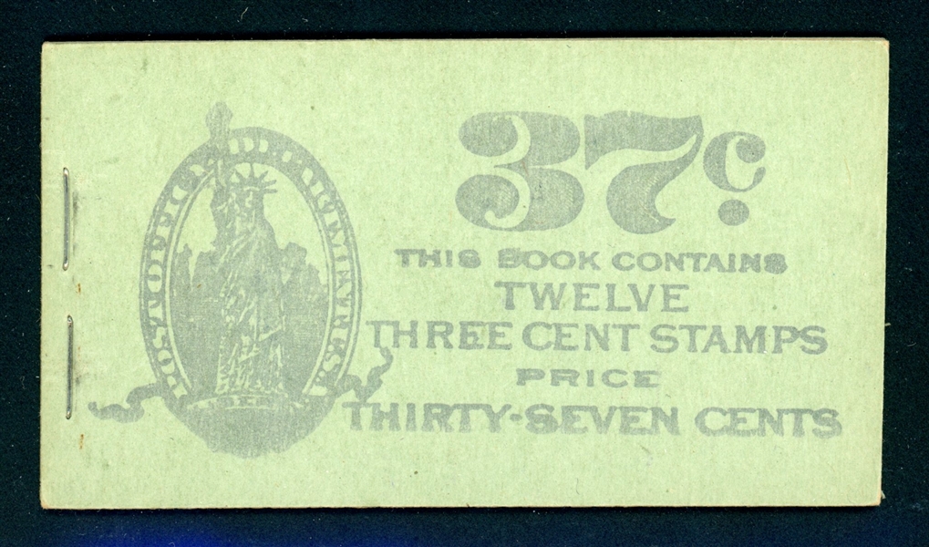 USA Scott BK62 Complete Booklet, 37¢ Violet on Sage (SCV $500)