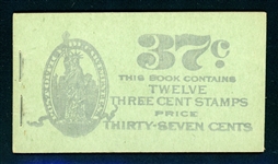 USA Scott BK62 Complete Booklet, 37¢ Violet on Sage (SCV $500)