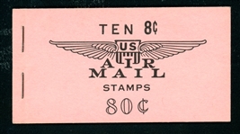 USA Scott BKC17 Complete Booklet, Airmail Tagged Variety (SCV $500)
