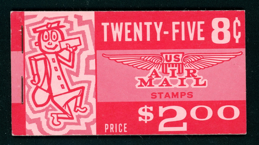 USA Scott BKC18 Complete Booklet, Airmail Tagged Variety (SCV $350)
