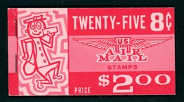 USA Scott BKC18 Complete Booklet, Airmail Tagged Variety (SCV $350)
