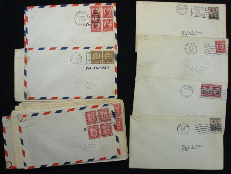 First Day Cover Lot, 1929-1931, Over 50 (Est $30-40)