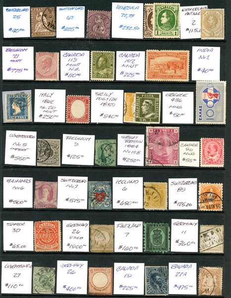 Selection of Better Foreign and US on Stockpages (Est $300-400)