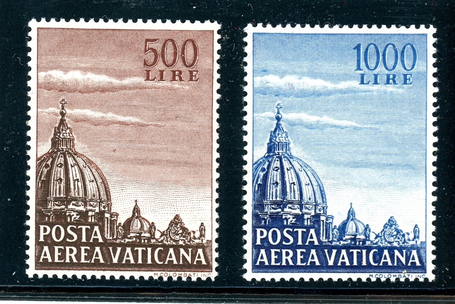 Vatican City Scott C22-C23 MNH Set, 1953 St Peter's Basilica (SCV $140.)