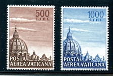 Vatican City Scott C22-C23 MNH Set, 1953 St Peters Basilica (SCV $140.)