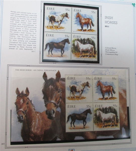Ireland Collection on White Ace Pages to 2011 in 8 Binders (Est $1200-1500)