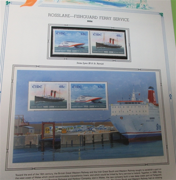 Ireland Collection on White Ace Pages to 2011 in 8 Binders (Est $1200-1500)