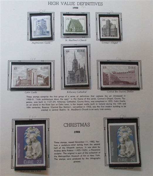 Ireland Collection on White Ace Pages to 2011 in 8 Binders (Est $1200-1500)
