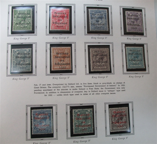 Ireland Collection on White Ace Pages to 2011 in 8 Binders (Est $1200-1500)