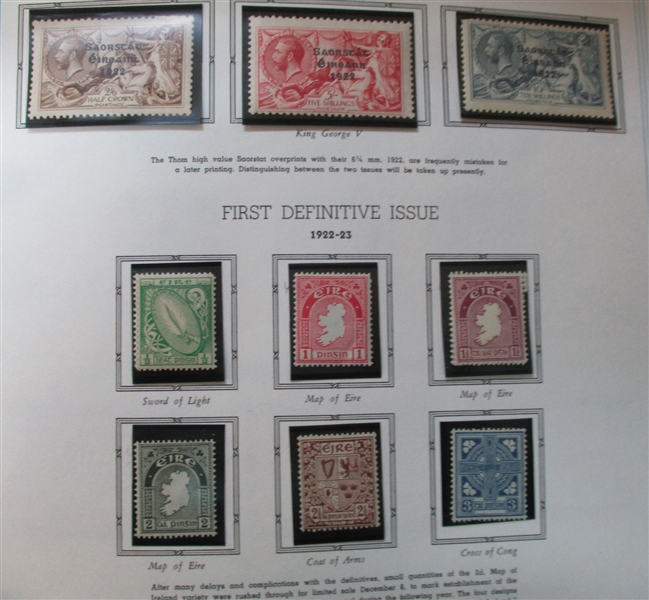 Ireland Collection on White Ace Pages to 2011 in 8 Binders (Est $1200-1500)