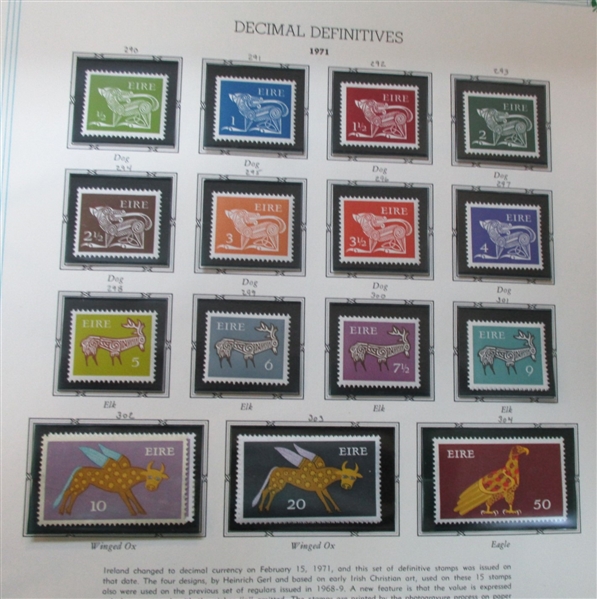 Ireland Collection on White Ace Pages to 2011 in 8 Binders (Est $1200-1500)