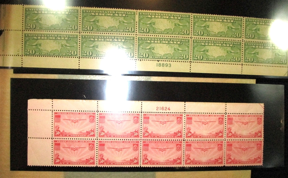 USA Airmail Mint Sheets and Part Sheets to 45¢ Era (Face $520+)
