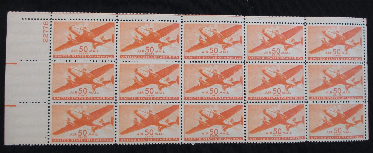 USA Airmail Mint Sheets and Part Sheets to 45¢ Era (Face $520+)