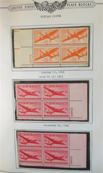 US Large Plate Block Collection, 1920-50's (Est $450-550) 