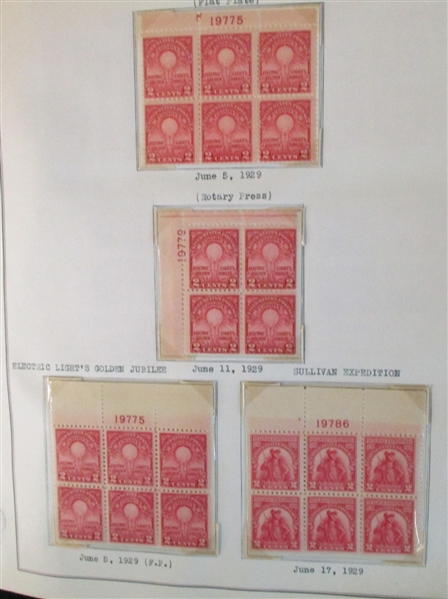 US Large Plate Block Collection, 1920-50's (Est $450-550) 